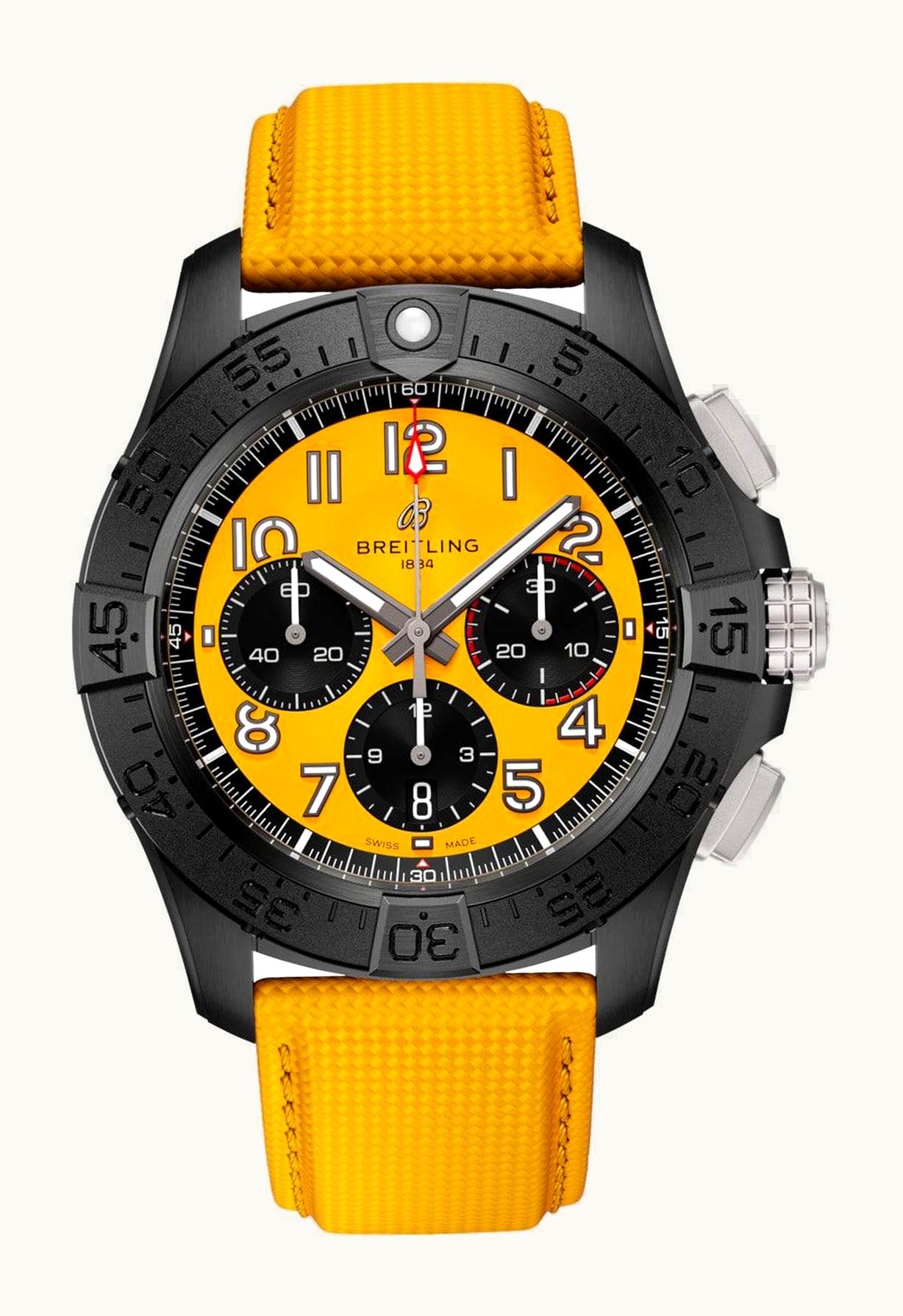 Breitling Avenger B01 Chronograph 44 Night Mission / Yellow / Strap