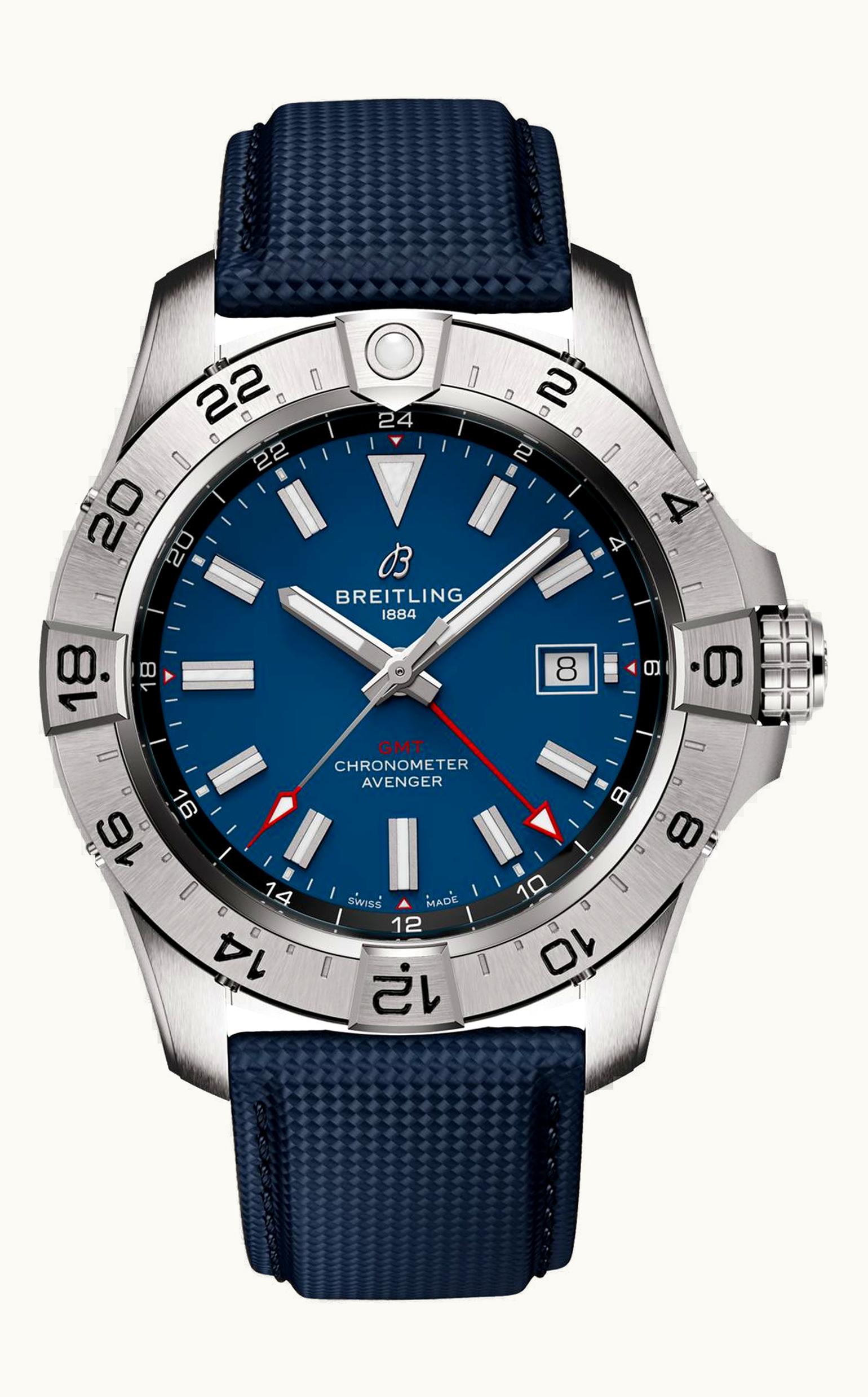 Breitling Avenger Automatic GMT 44 Stainless Steel / Blue / Strap