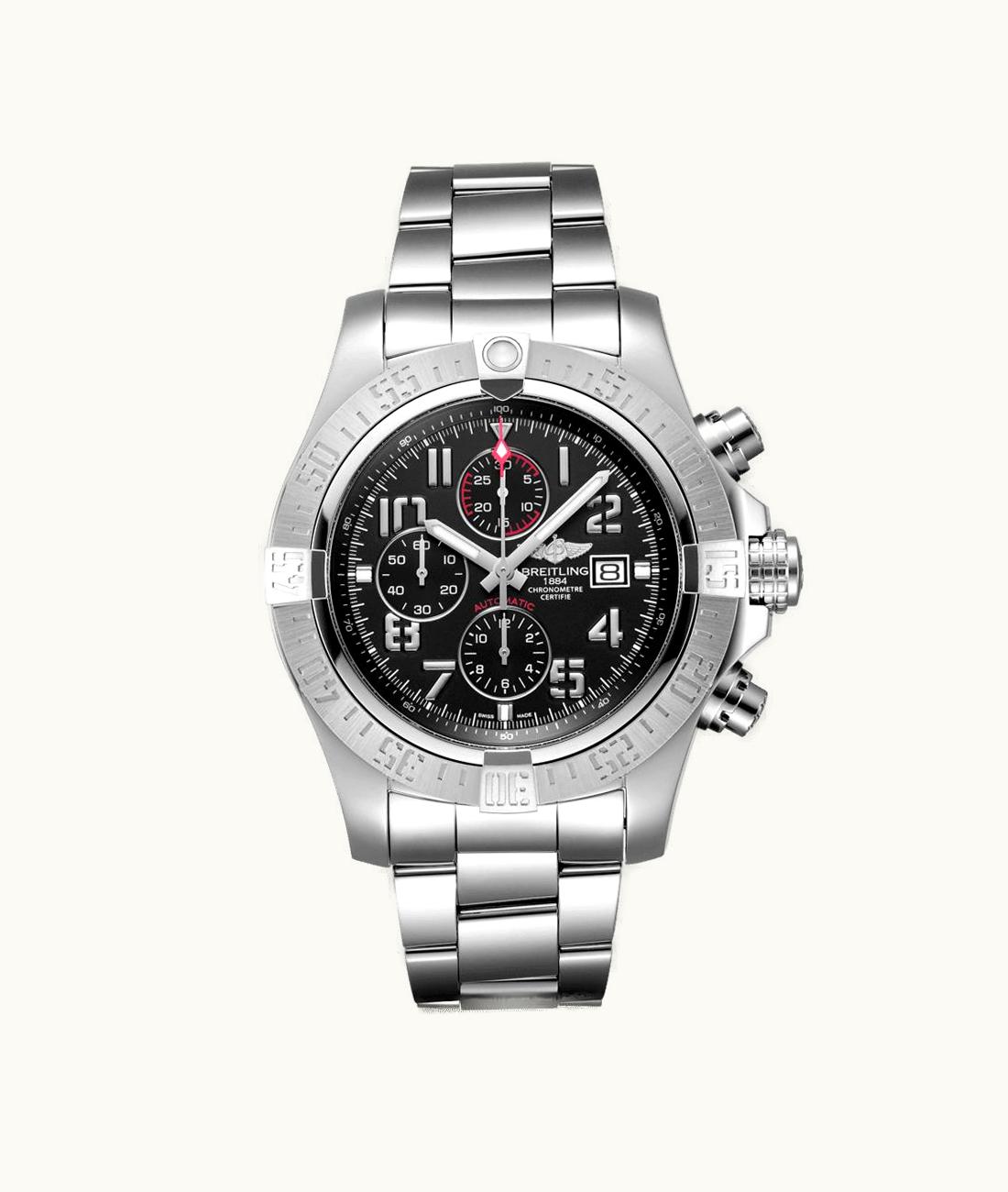 Breitling Super Avenger II Stainless Steel / Volcano Black / Bracelet