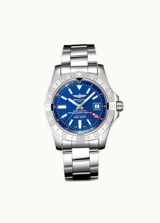 Breitling Avenger II GMT Stainless Steel / Mariner Blue / Bracelet