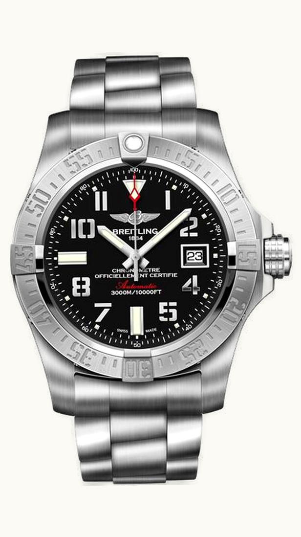 Breitling Avenger II Seawolf Stainless Steel / Volcano Black / Bracelet