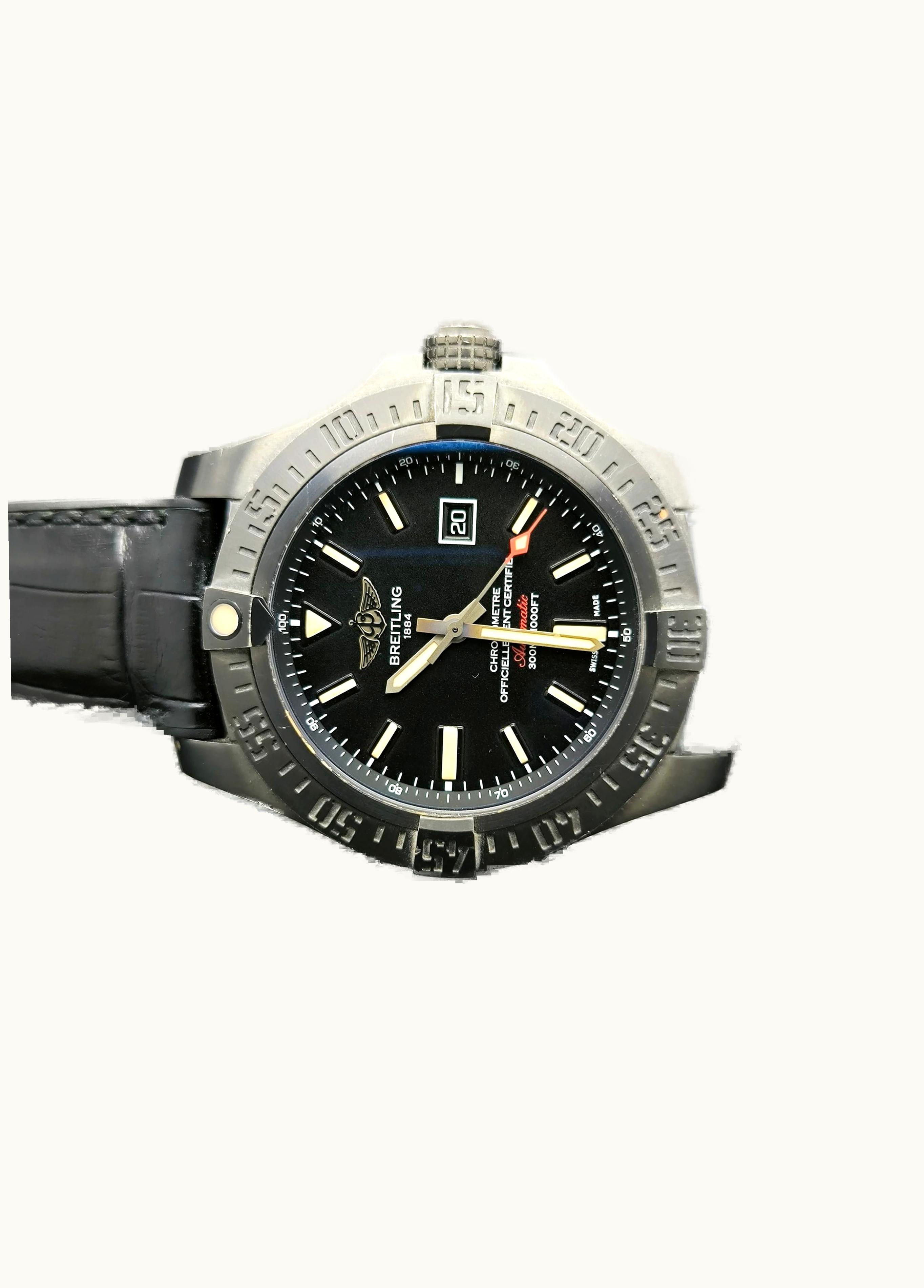 Breitling Avenger Blackbird 48 Black Titanium / Volcano Black  / Military