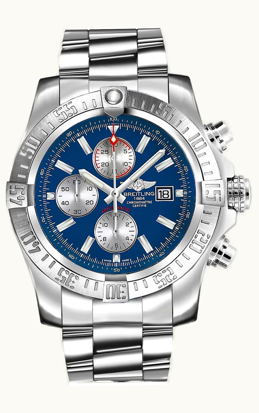 Breitling Super Avenger II Stainless Steel / Mariner Blue / Bracelet