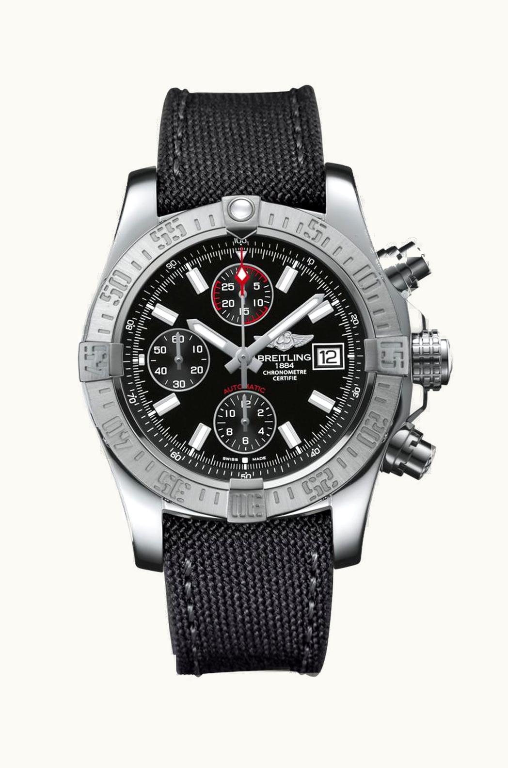Breitling Avenger II Stainless Steel / Volcano Black / Military / Pin