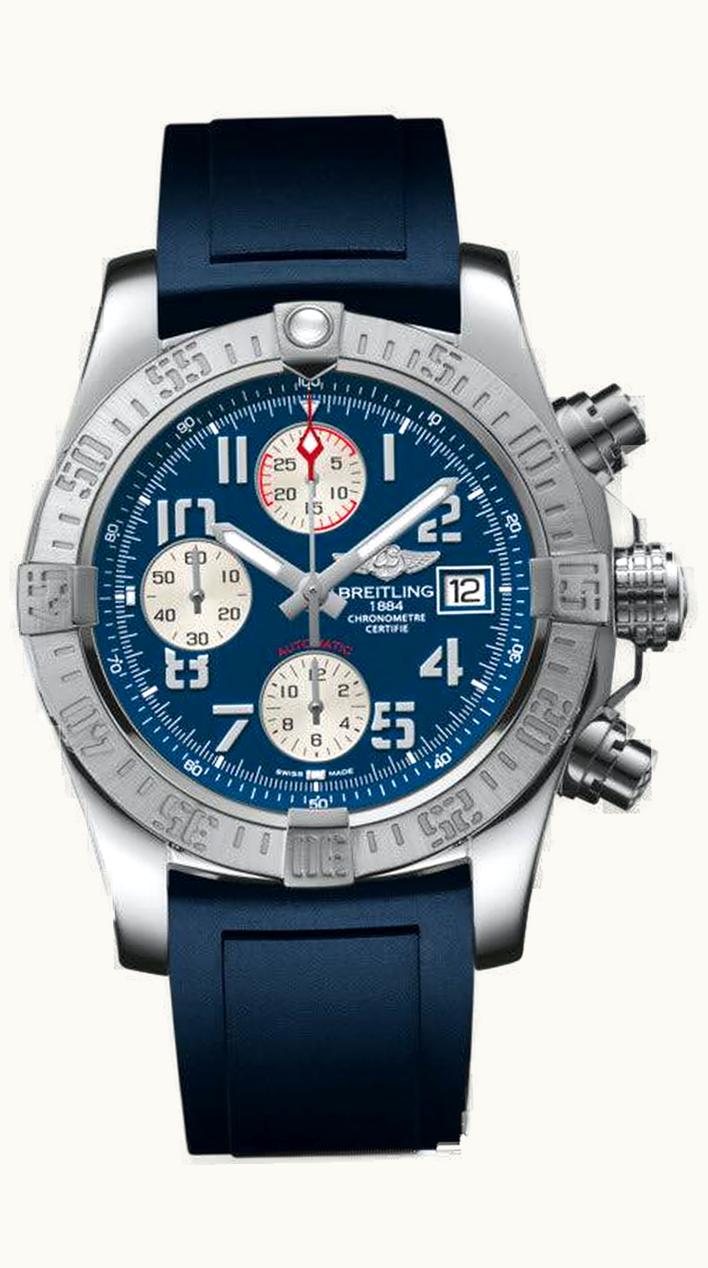 Breitling Avenger II Stainless Steel / Mariner Blue / Rubber