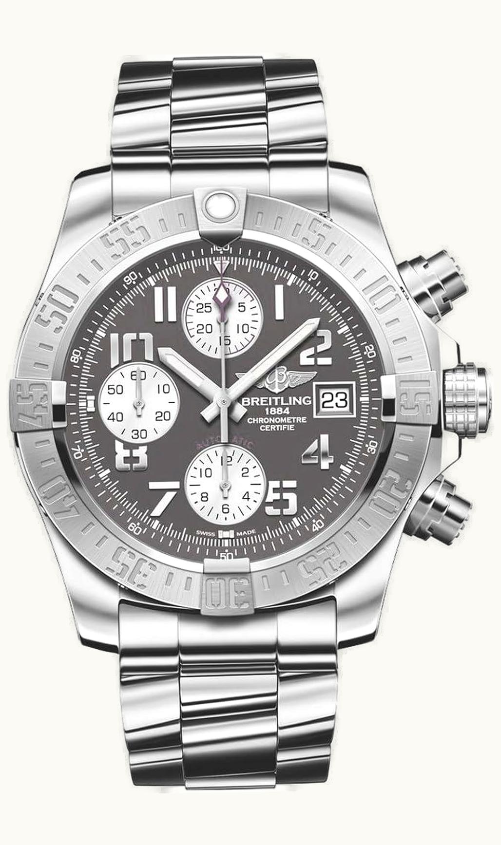Breitling Avenger II Stainless Steel / Tungsten Gray / Calf / Pin