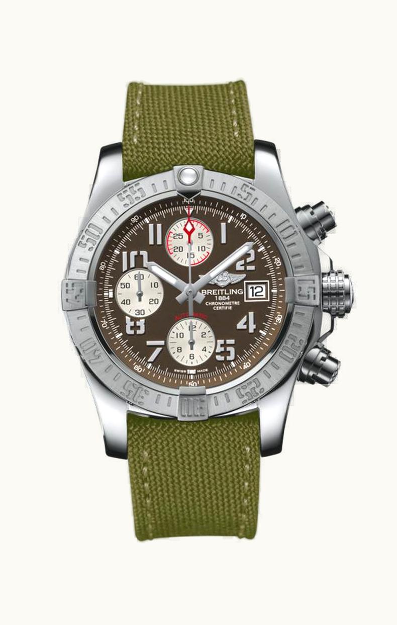 Breitling Avenger II Stainless Steel / Tungsten Gray / Military / Pin