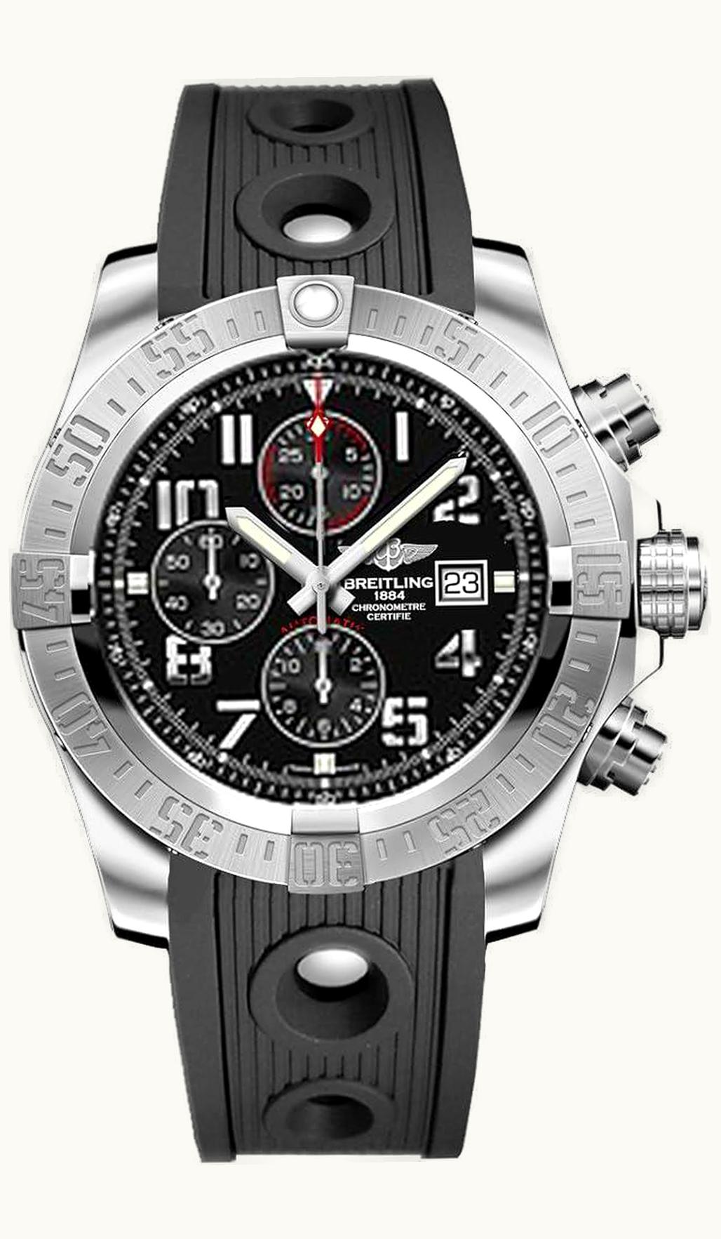 Breitling Super Avenger II Stainless Steel / Volcano Black / Rubber / Folding