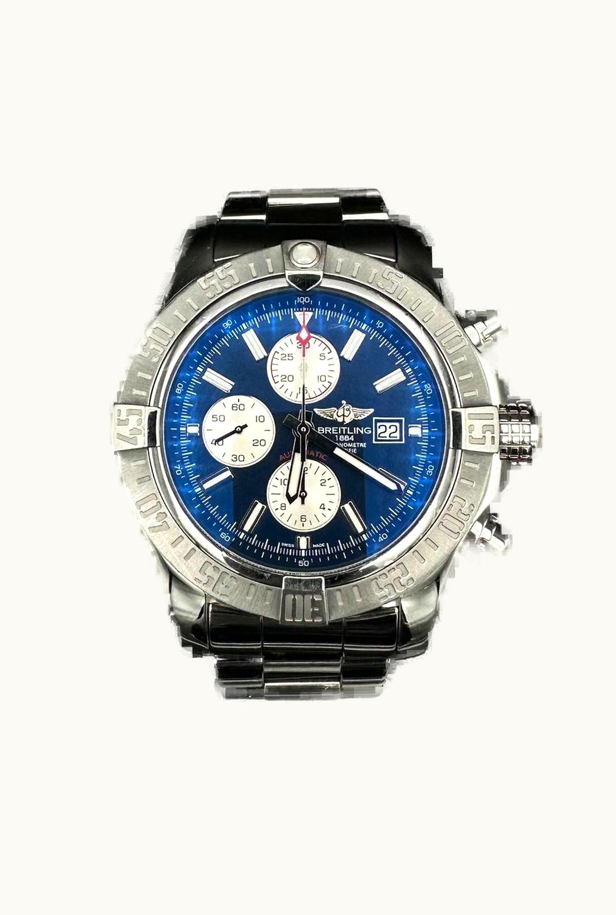 Breitling Super Avenger II Stainless Steel / Diamond / Mariner Blue / Bracelet