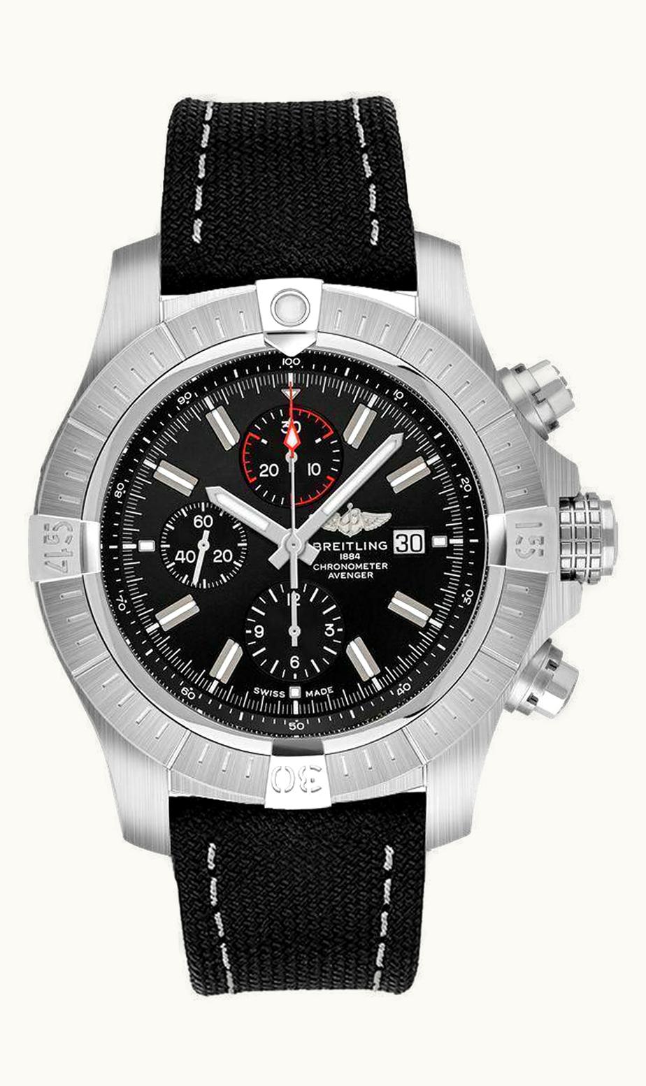 Breitling Super Avenger II Stainless Steel / Diamond / Volcano Black / Rubber / Pin