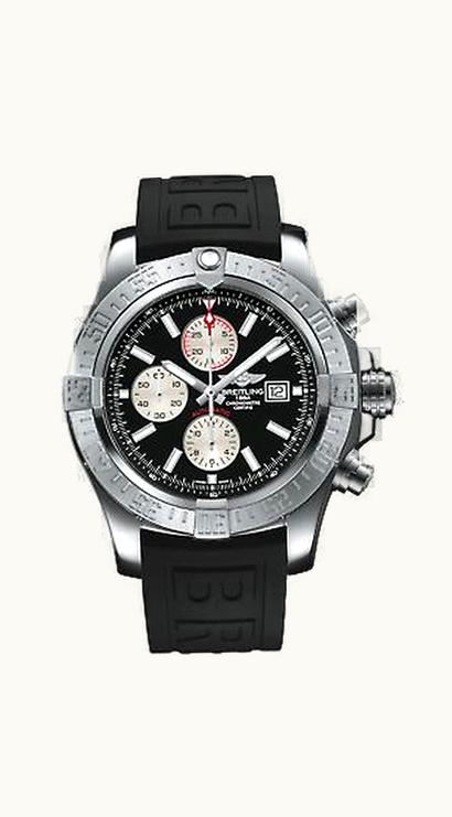 Breitling Super Avenger II Stainless Steel / Diamond / Volcano Black / Rubber / Pin