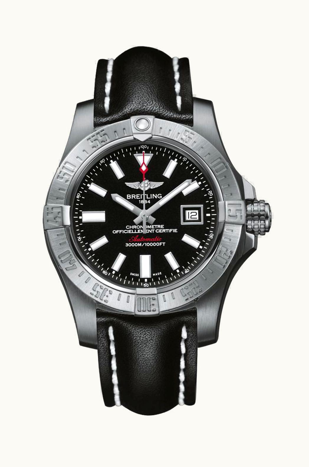 Breitling Avenger II Seawolf Stainless Steel / Volcano Black / Calf / Pin