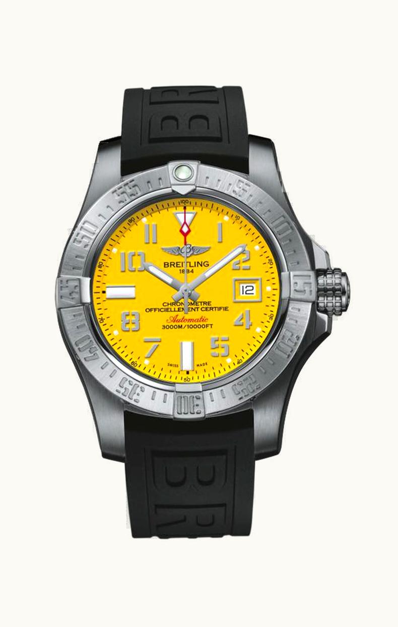 Breitling Avenger II Seawolf Stainless Steel / Cobra Yellow / Rubber / Pin