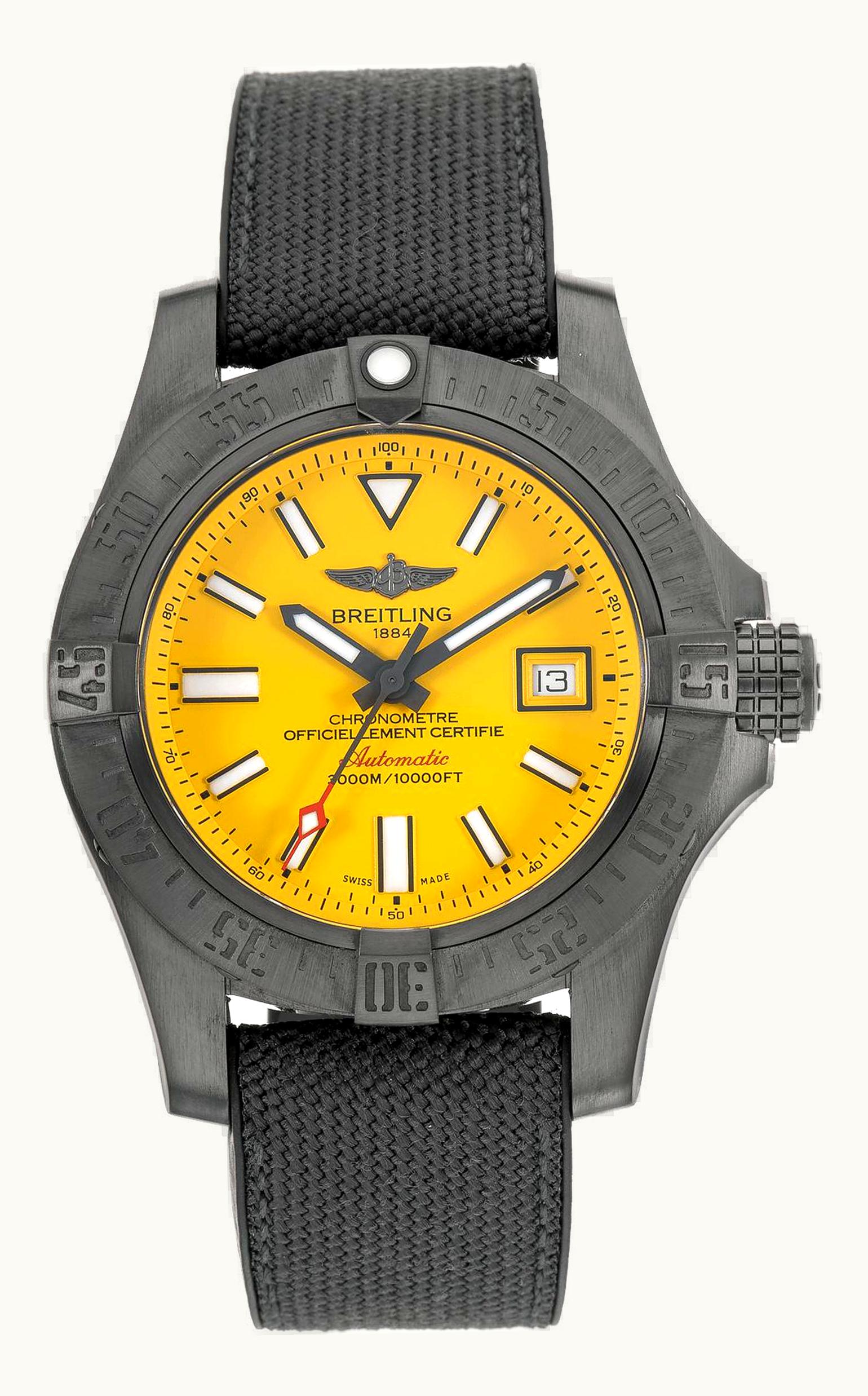 Breitling Avenger II Seawolf Black Steel / Blue MOP / Rubber