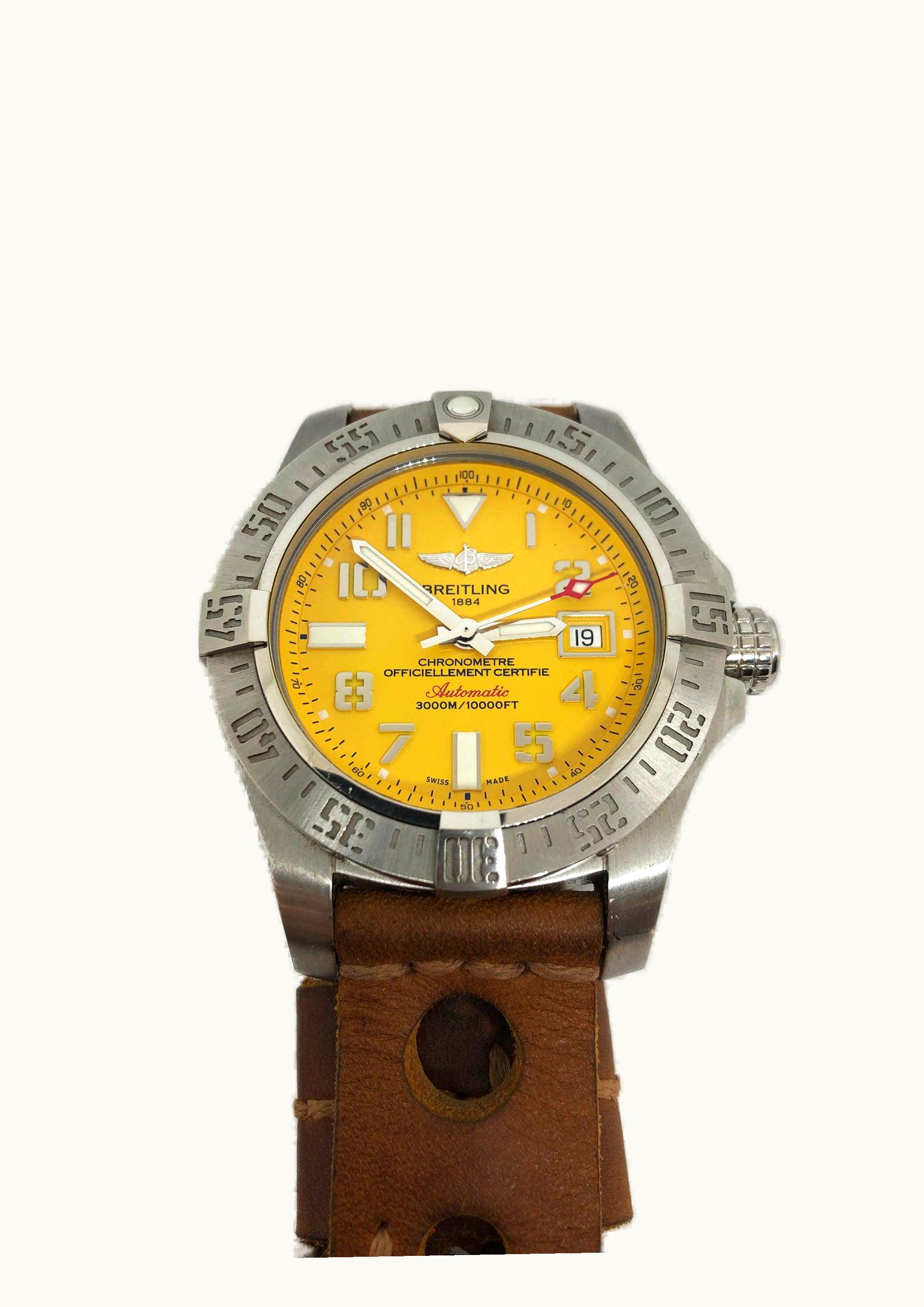 Breitling Avenger II Seawolf Black Steel / Cobra Yellow / Military / Limited Edition