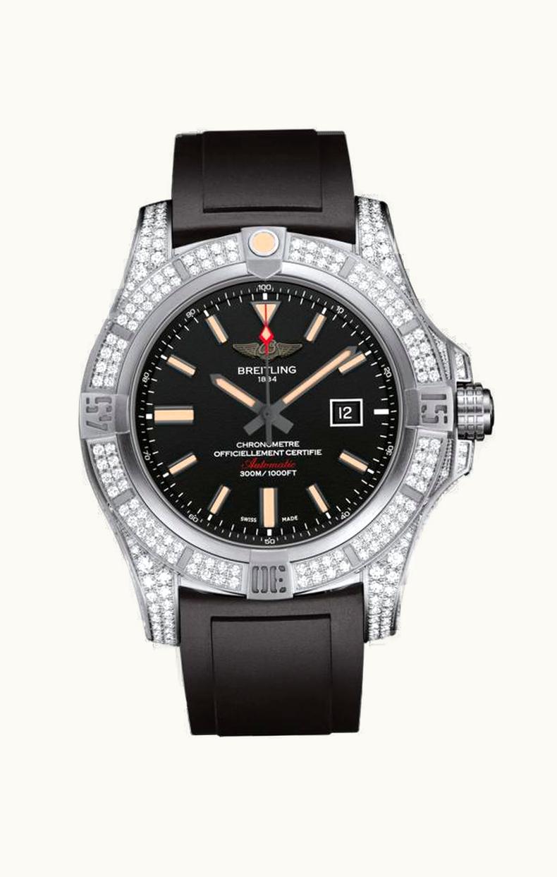 Breitling Avenger Blackbird 48 Titanium / Diamondworks / Volcano black / Rubber
