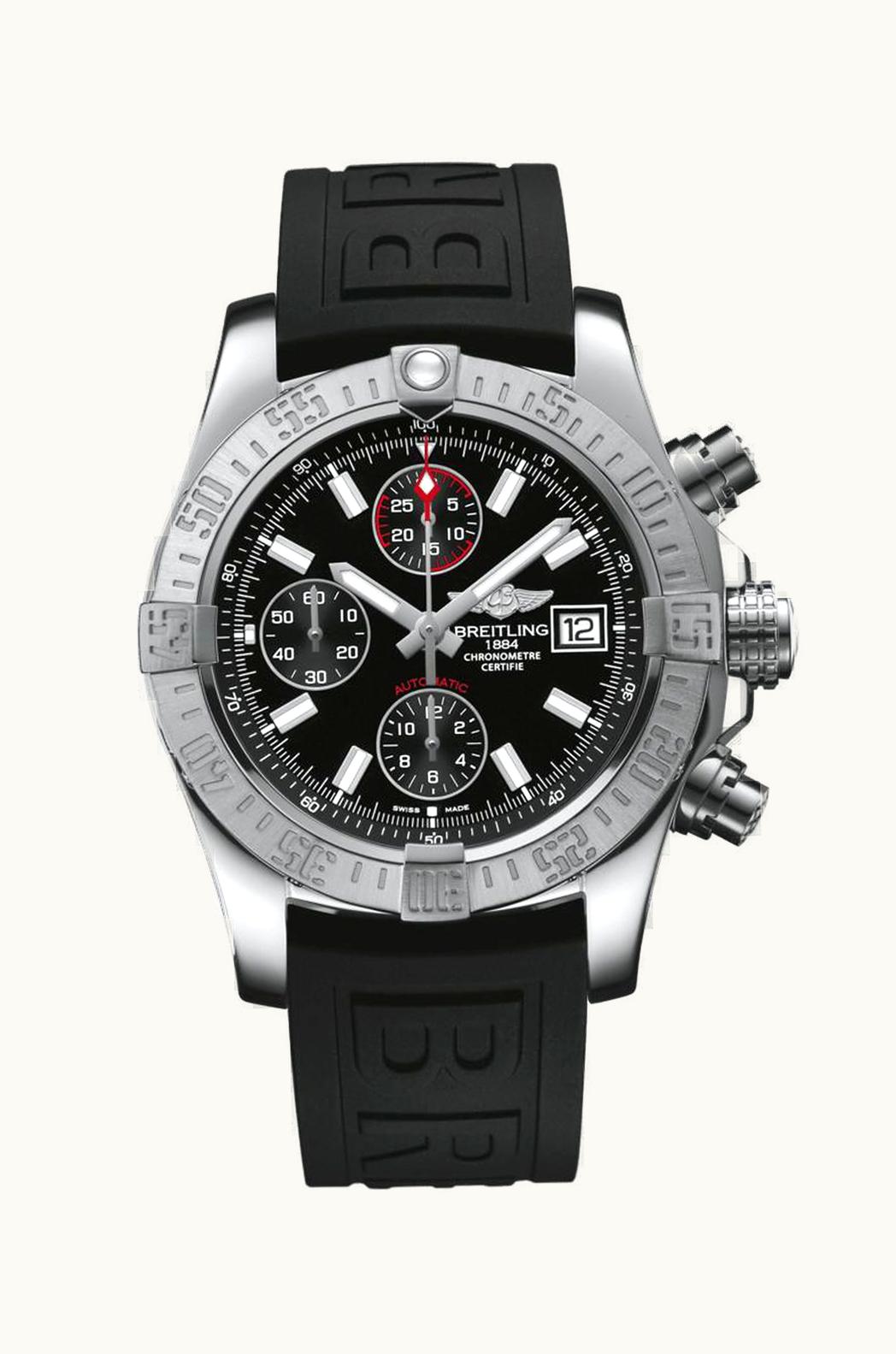 Breitling Avenger II Stainless Steel / Volcano Black / Rubber / Pin