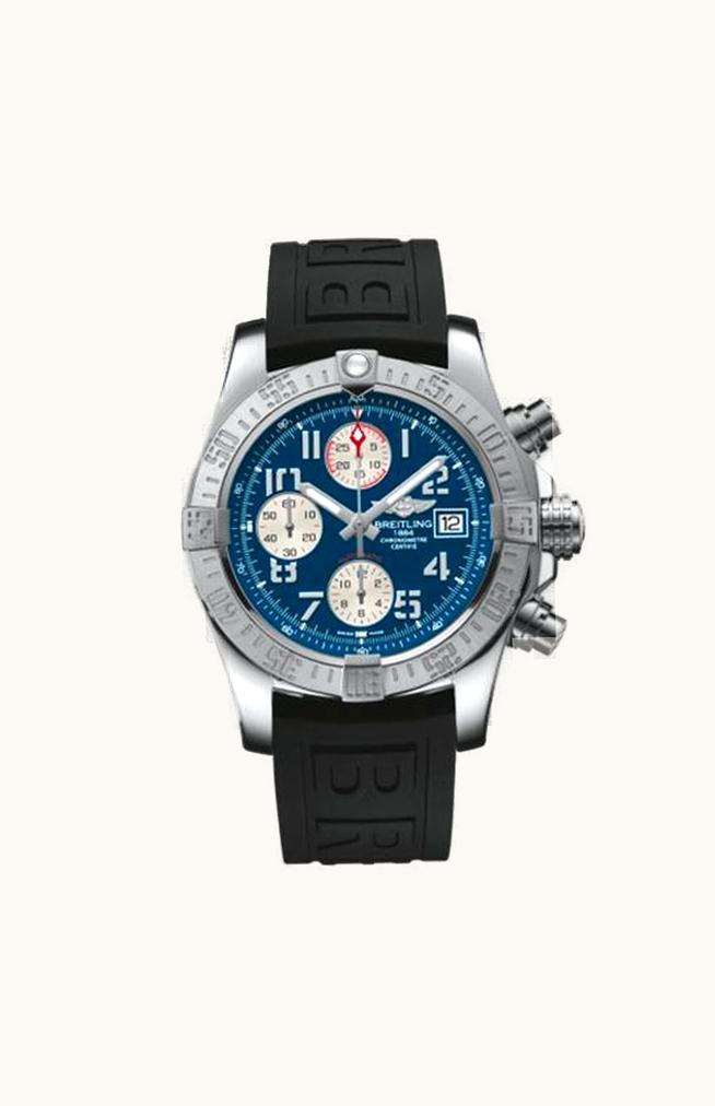 Breitling Avenger II Stainless Steel / Mariner Blue / Rubber / Folding