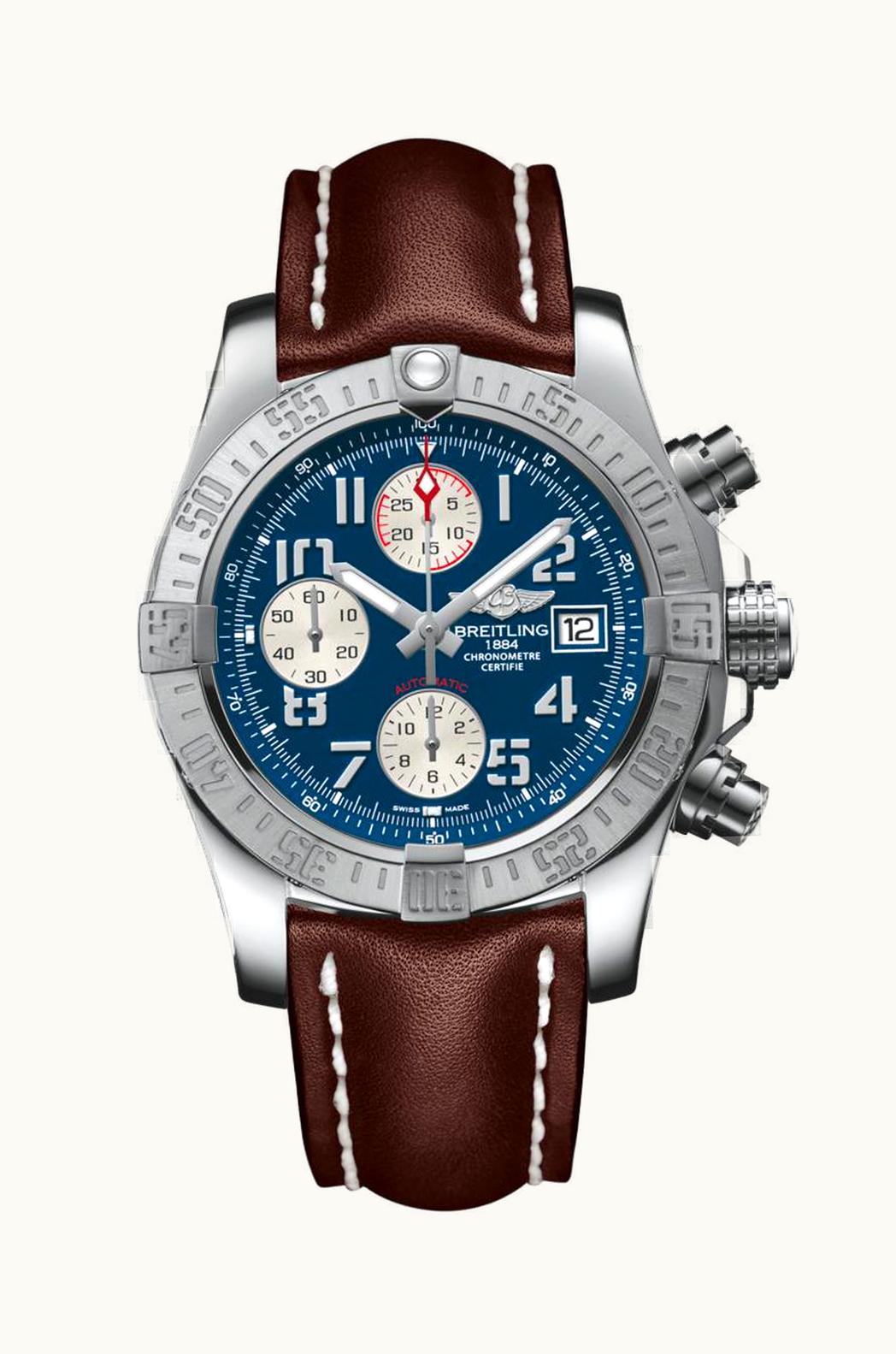 Breitling Avenger II Stainless Steel / Mariner Blue / Calf / Folding
