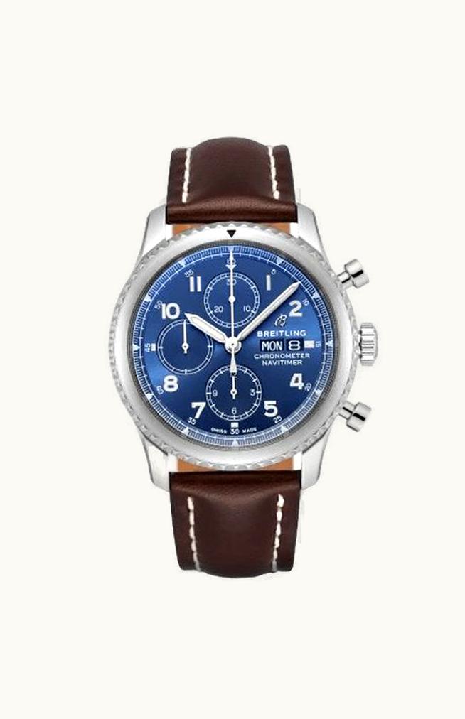 Breitling Navitimer 8 Chronograph 43 Stainless Steel / Blue / Brown Calf
