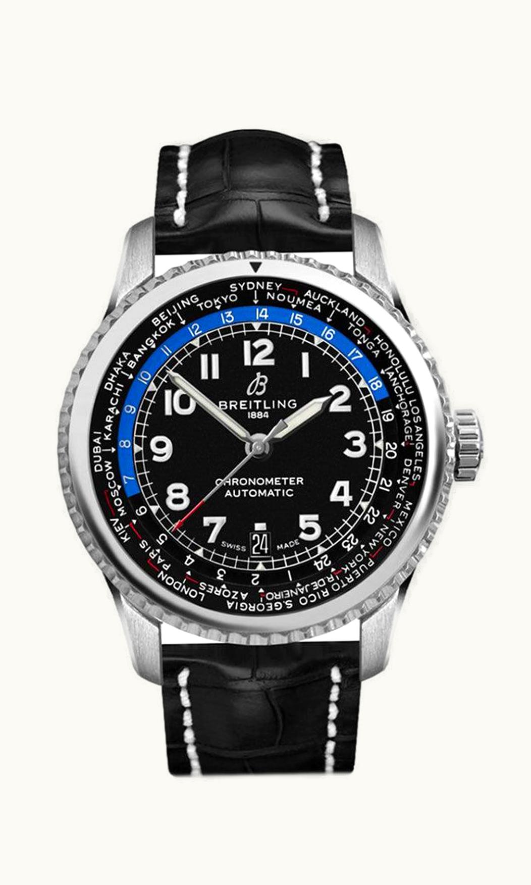 Breitling Navitimer 8 B35 Automatic Unitime 43 Stainless Steel / Black / Black Croco / Pin