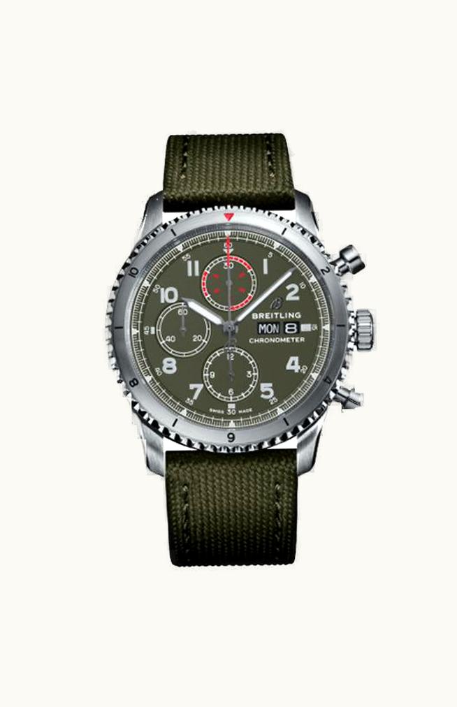 Breitling Aviator 8 Chronograph 43 Stainless Steel / Curtiss Warhawk / Canvas / Tang