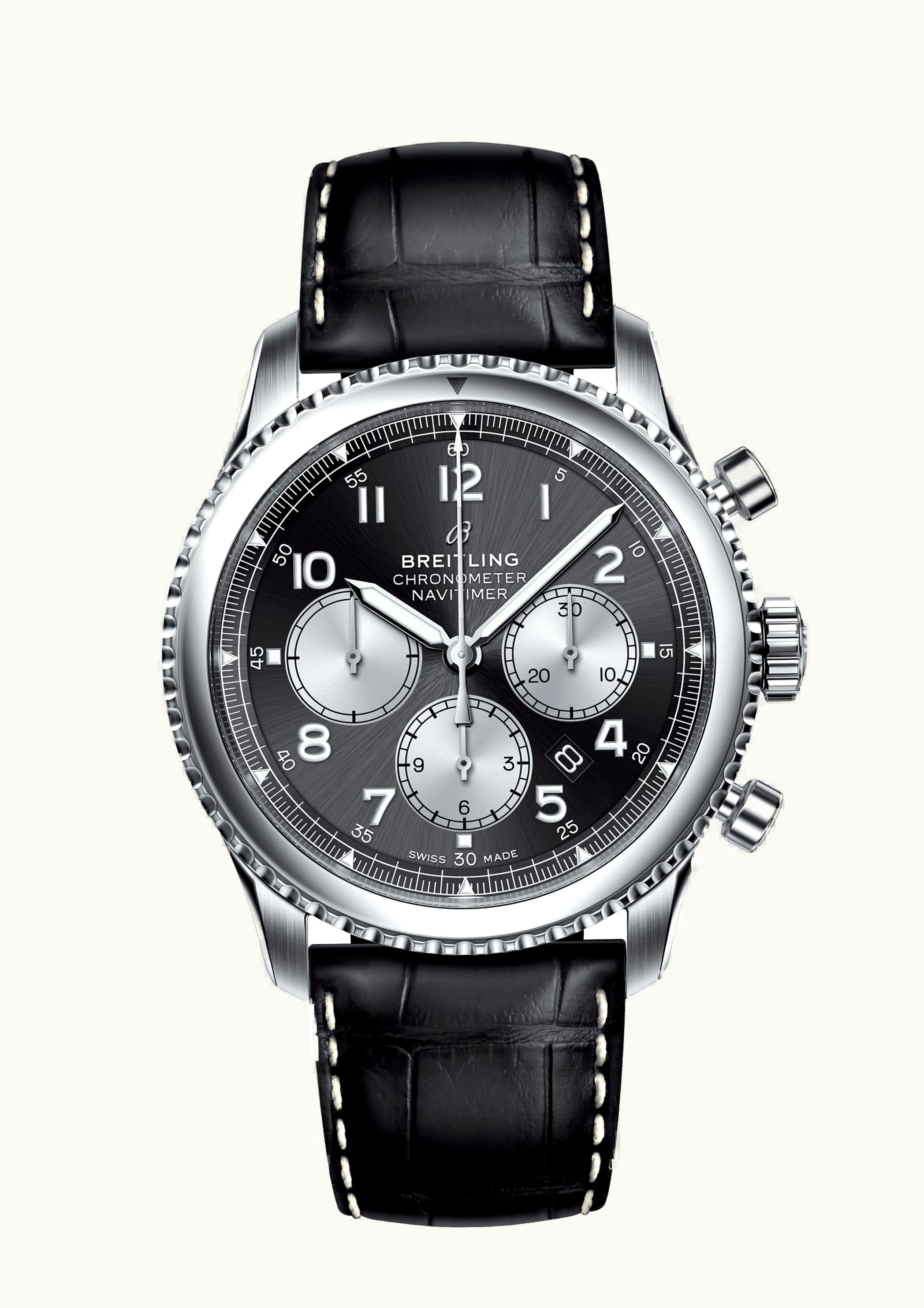 Breitling Navitimer 8 B01 Chronograph 43 Stainless Steel / Black / Croco