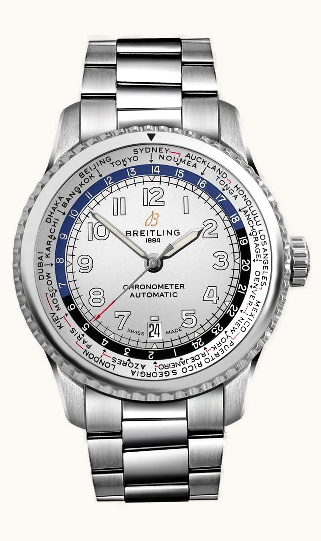 Breitling Navitimer 8 B35 Automatic Unitime 43 Stainless Steel / Silver / Bracelet