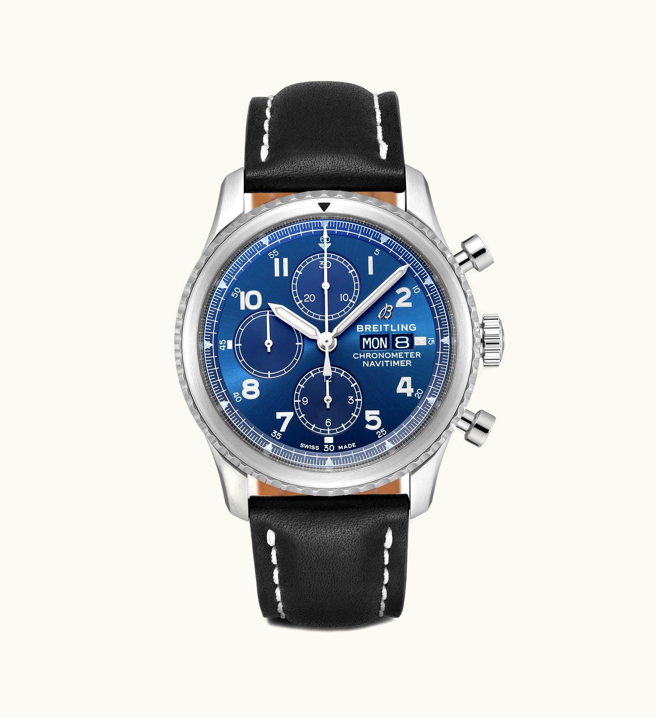Breitling Navitimer 8 Chronograph 43 Stainless Steel / Blue / Black Calf