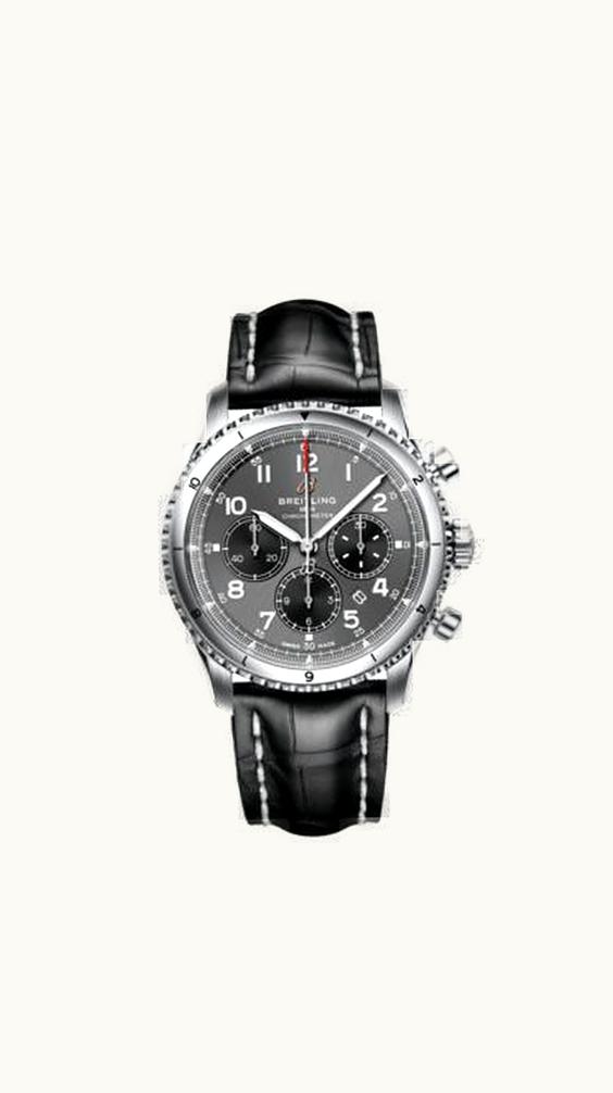 Breitling Aviator 8 B01 Chronograph 43 Stainless Steel / Anthracite / Croco / Pin