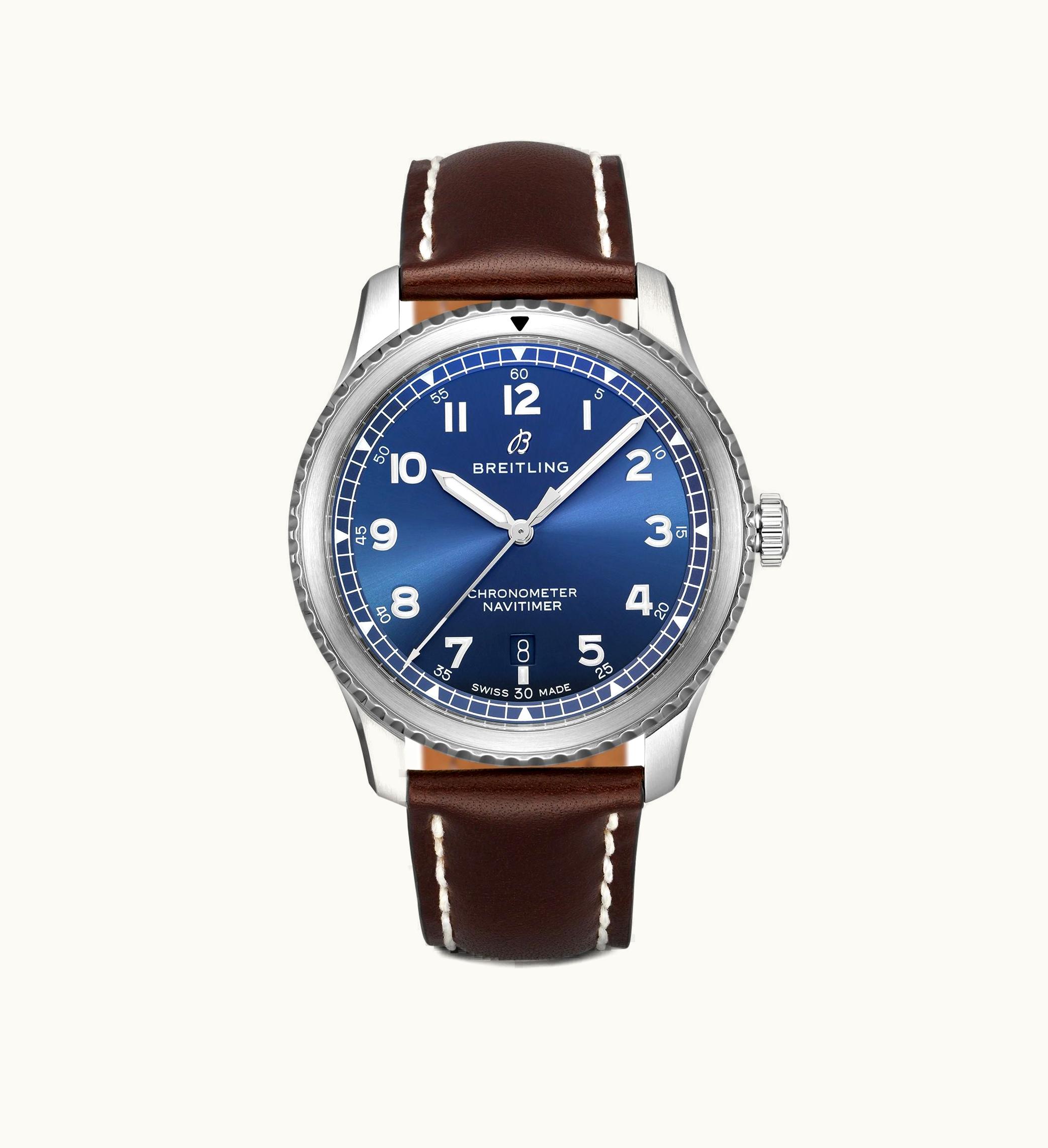 Breitling Navitimer 8 Automatic 41 Stainless Steel / Blue / Brown Calf