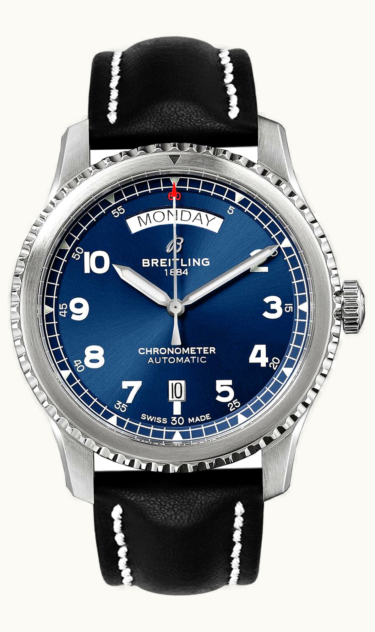Breitling Navitimer 8 Automatic Day & Date 41 Stainless Steel / Blue / Black Calf / Pin