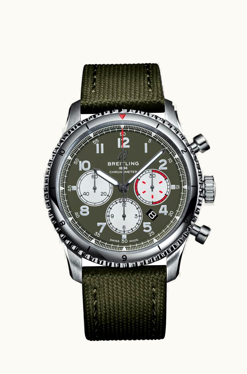 Breitling Aviator 8 B01 Chronograph 43 Stainless Steel / Curtiss Warhawk / Canvas / Tang