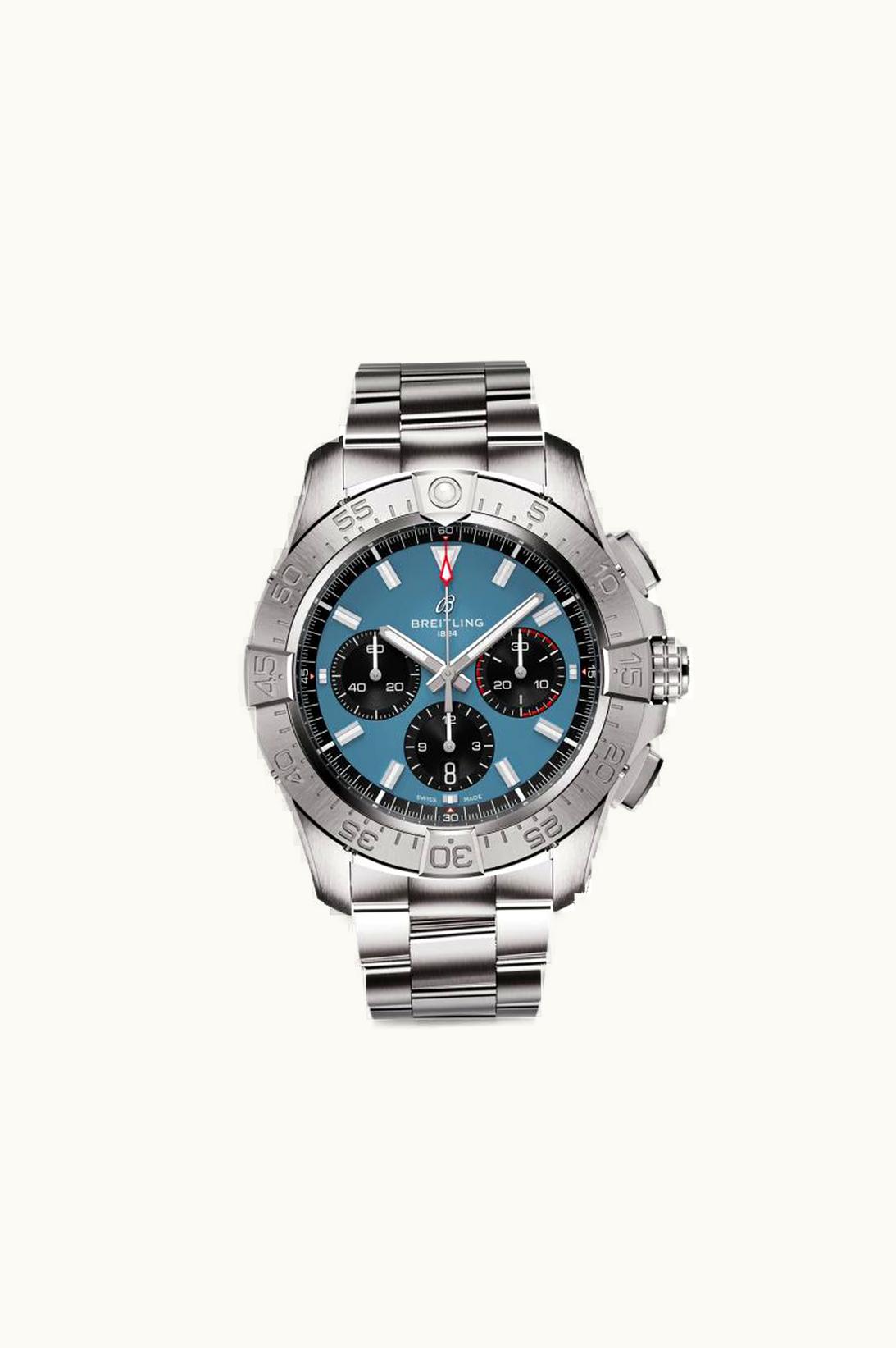 Breitling Aviator 8 B01 Chronograph 43 Stainless Steel / Blue / Croco / Folding