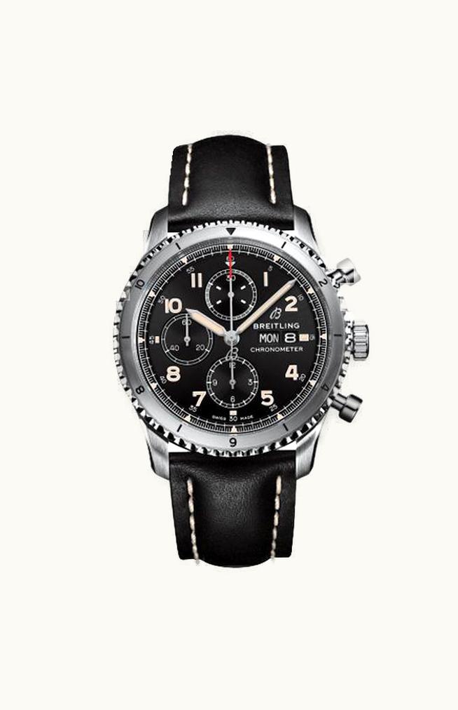 Breitling Aviator 8 Chronograph 43 Stainless Steel / Black / Calf / Pin