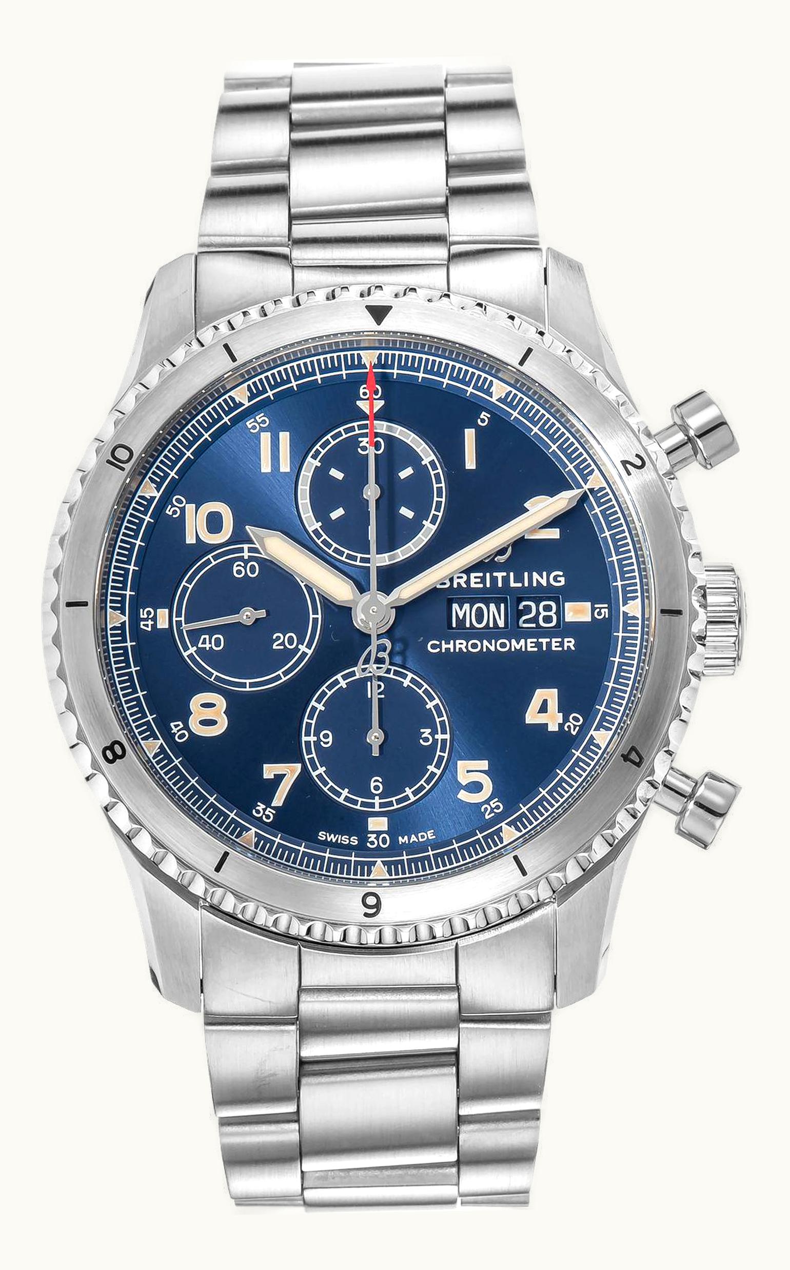 Breitling Aviator 8 Chronograph 43 Stainless Steel / Blue / Bracelet