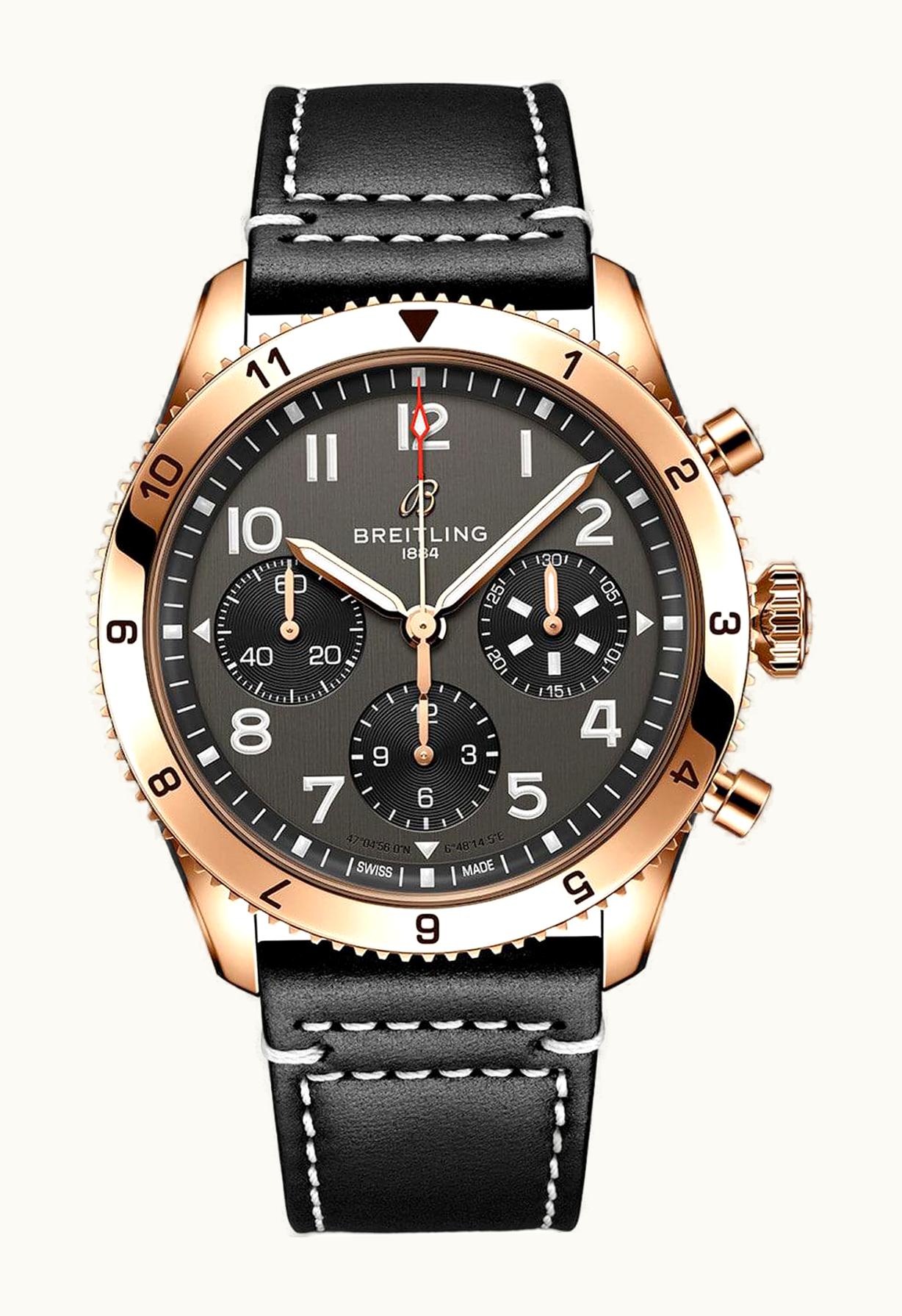 Breitling Classic AVI Chronograph P-51 Mustang Red Gold