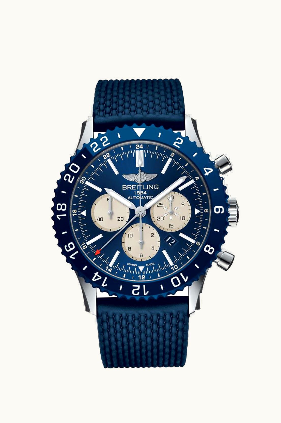 Breitling Chronoliner B04 Stainless Steel / Blue / Rubber