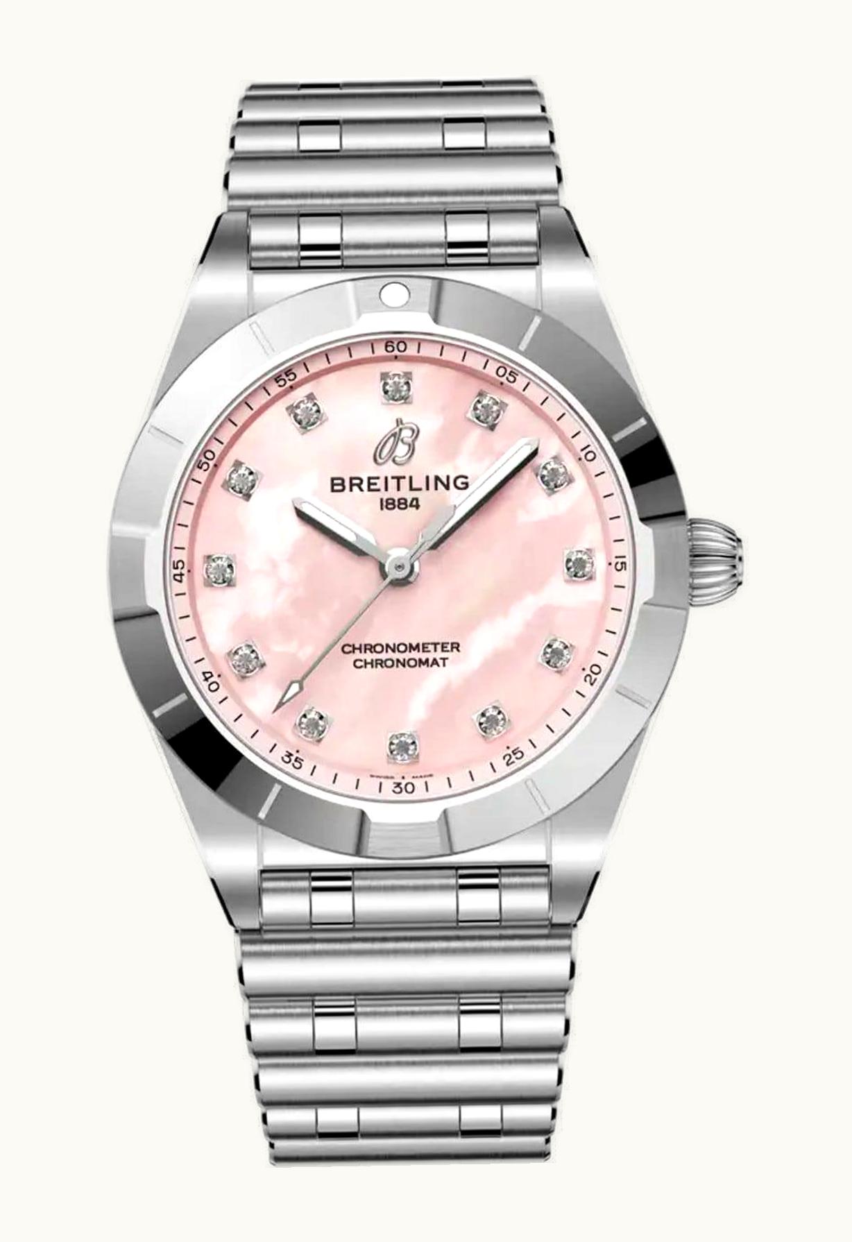 Breitling Chronomat 28 Stainless Steel / Pink MOP