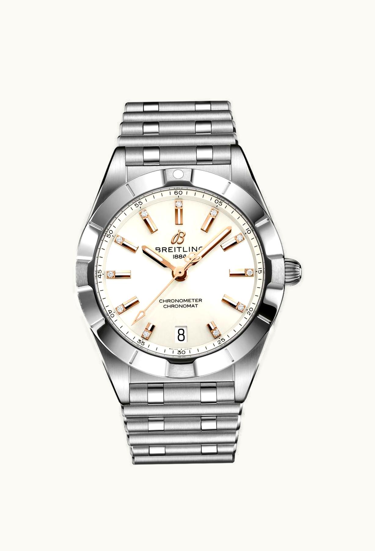 Breitling Chronomat 32 Stainless Steel / White - Diamond / Rouleaux