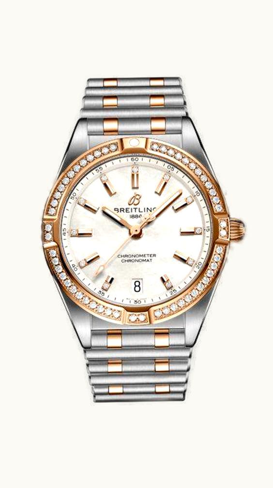 Breitling Chronomat 32 Stainless Steel / Red Gold - Diamond / MOP / Rouleaux / Boutique Edition