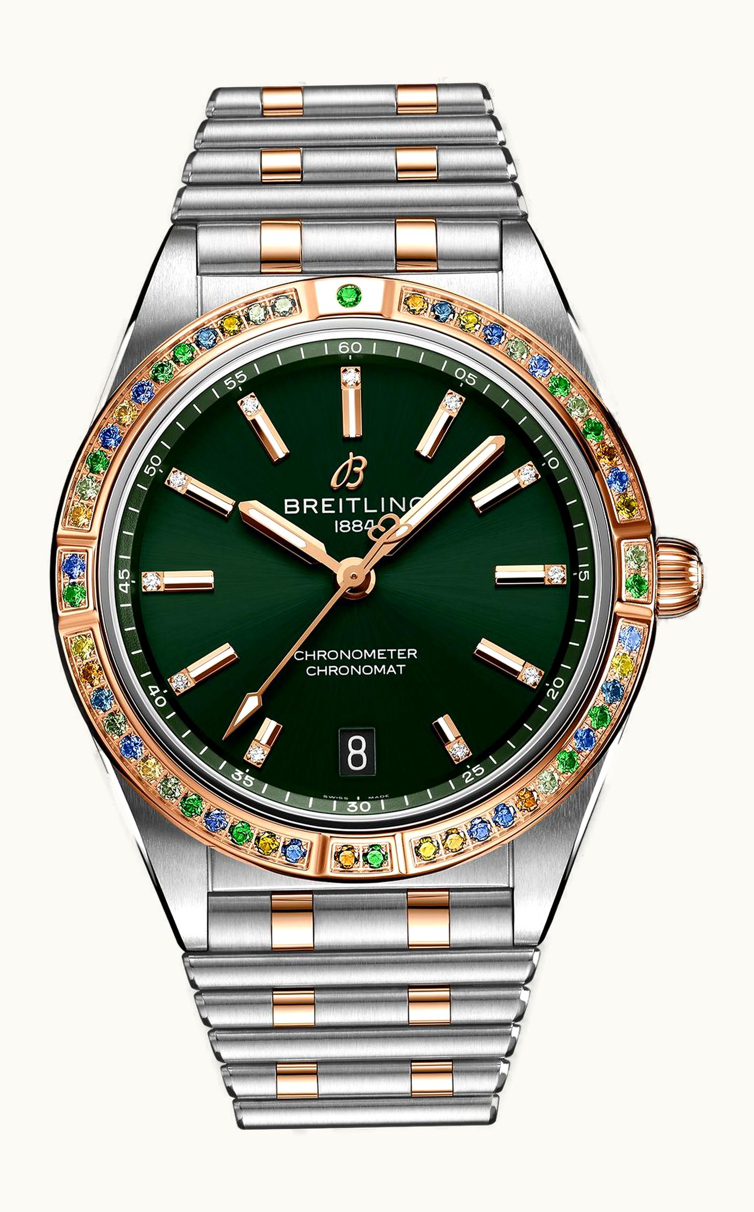 Breitling Chronomat Automatic 36 Stainless Steel - Red Gold / Green / South Sea / Bracelet