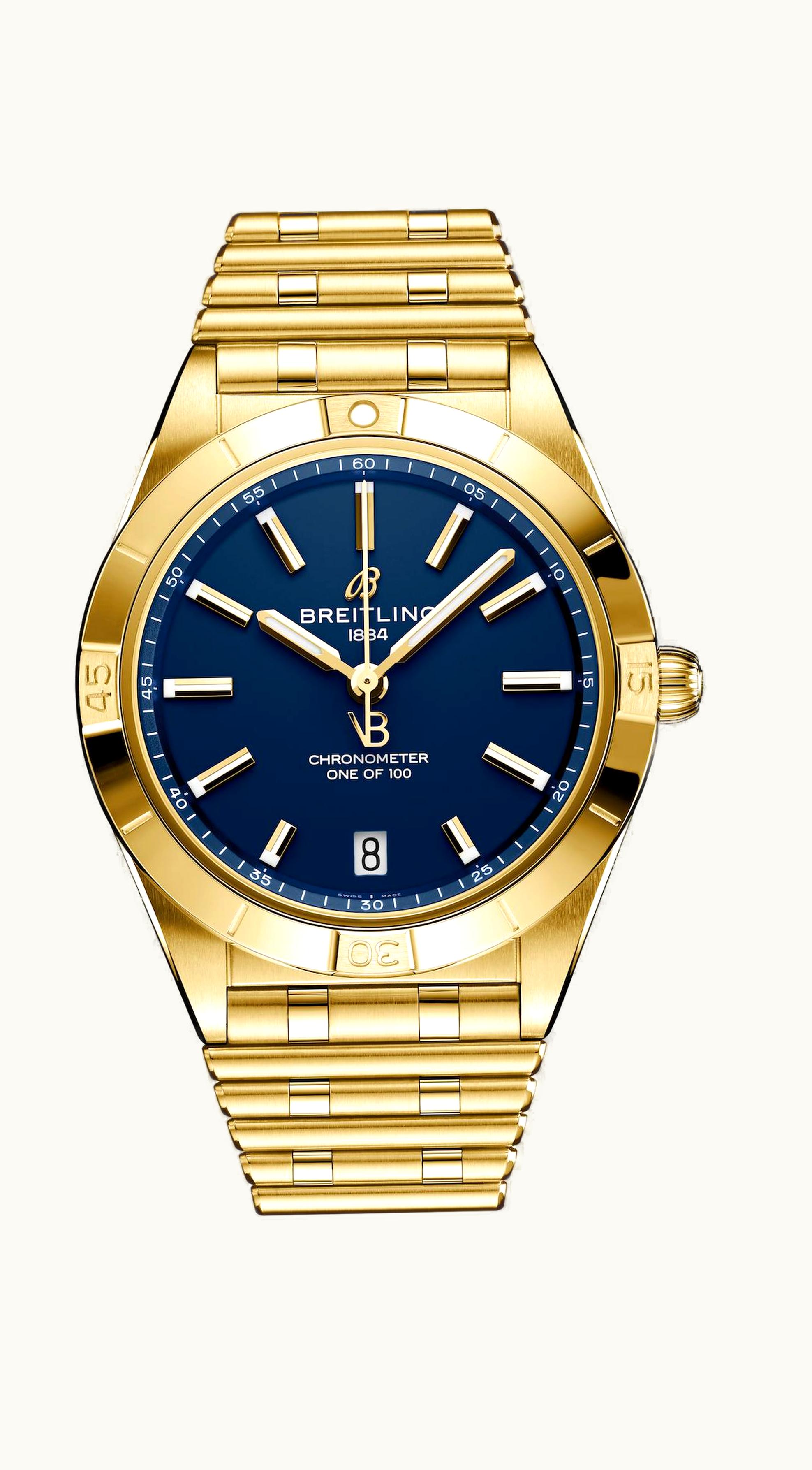 Breitling Chronomat Automatic 36 Victoria Beckham Yellow Gold / Midnight Blue