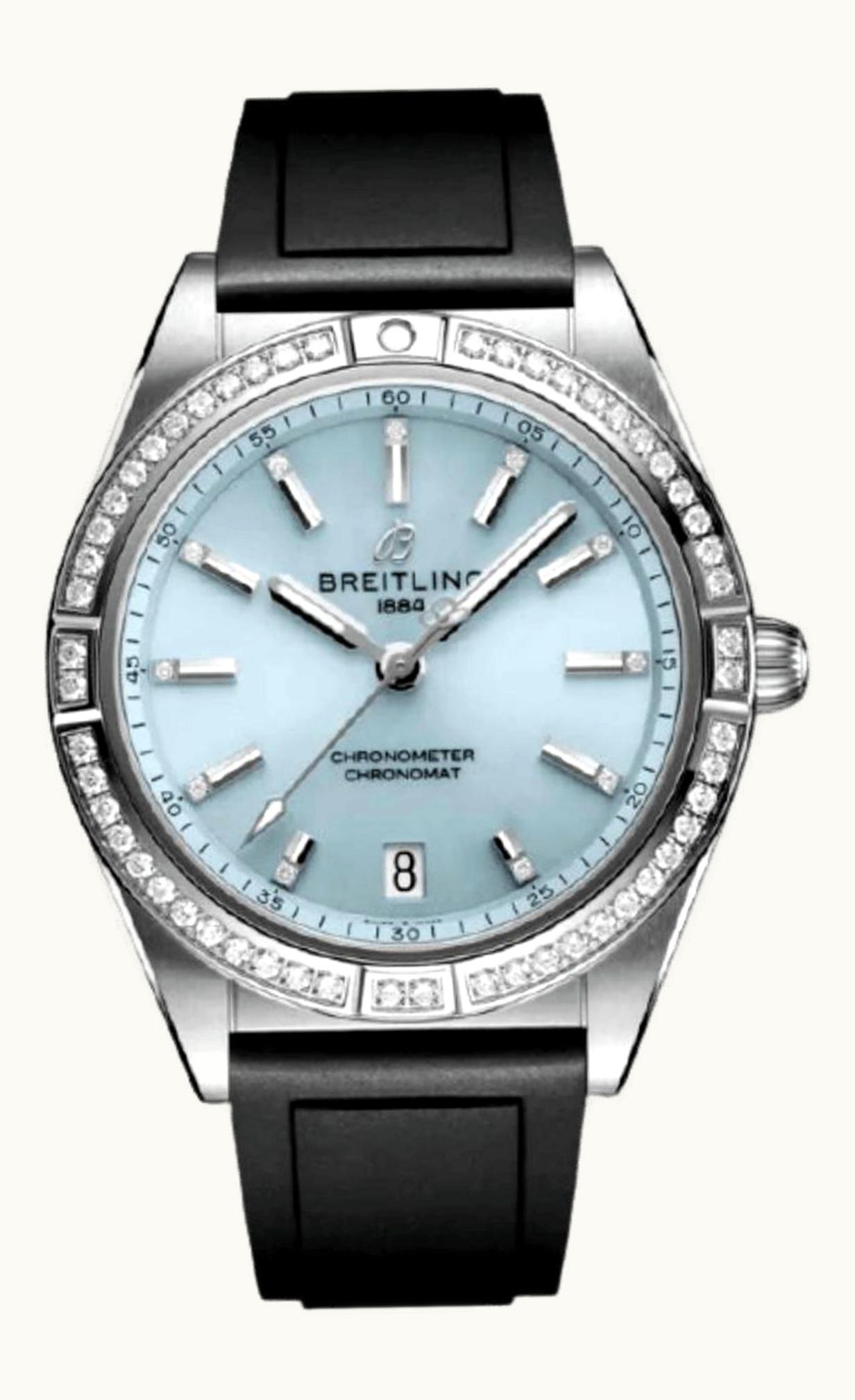 Breitling Chronomat Automatic 36 South Sea Stainless Steel / White Gold / Diamond / Ice Blue