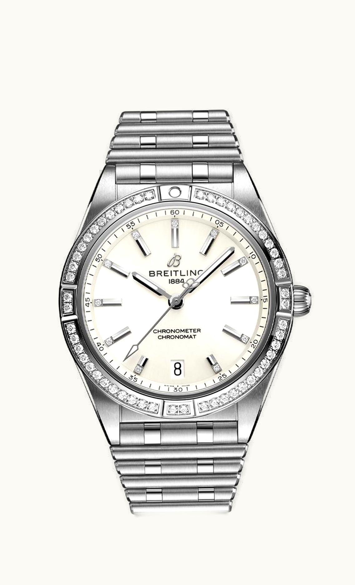 Breitling Chronomat Automatic 36 Stainless Steel - Diamond / White / Rouleaux