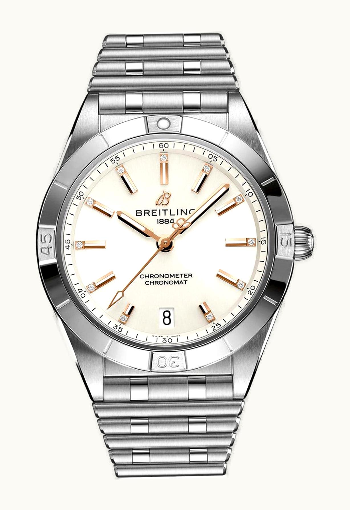 Breitling Chronomat Automatic 36 Stainless Steel / White - Diamond / Rouleaux