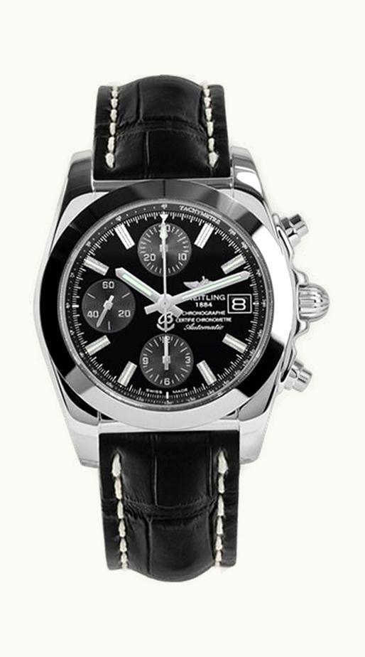 Breitling Chronomat 38 SleekT Stainless Steel / Diamond / Black / Alligator