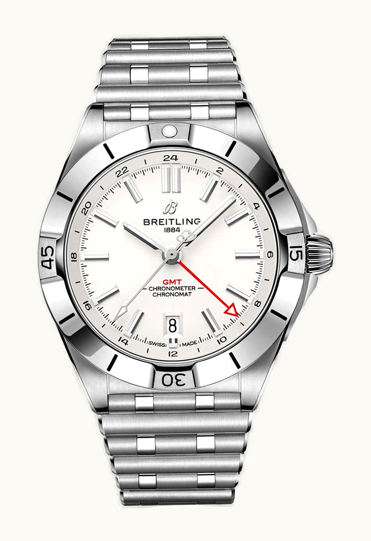 Breitling Chronomat 40 GMT Stainless Steel / Silver / Rouleaux