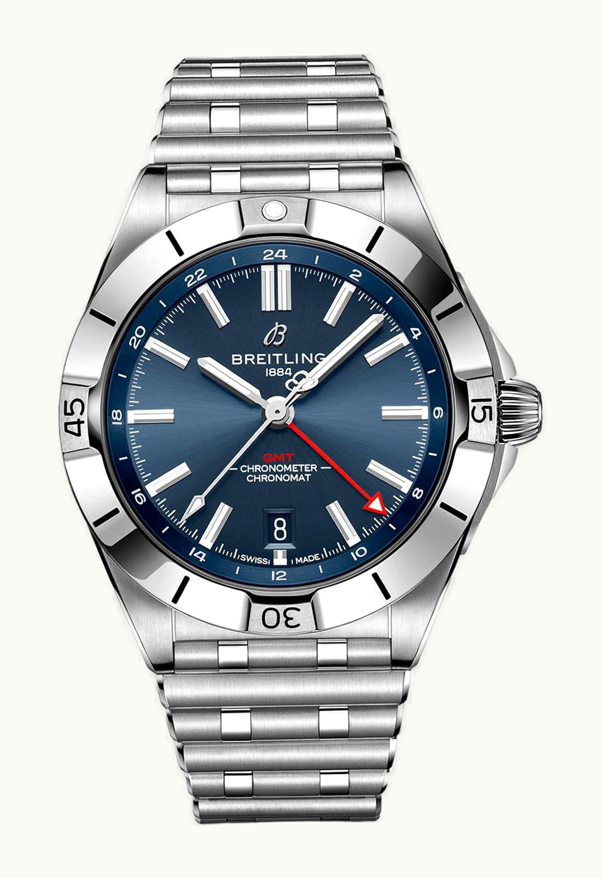 Breitling Chronomat 40 GMT Stainless Steel / Blue / Rouleaux