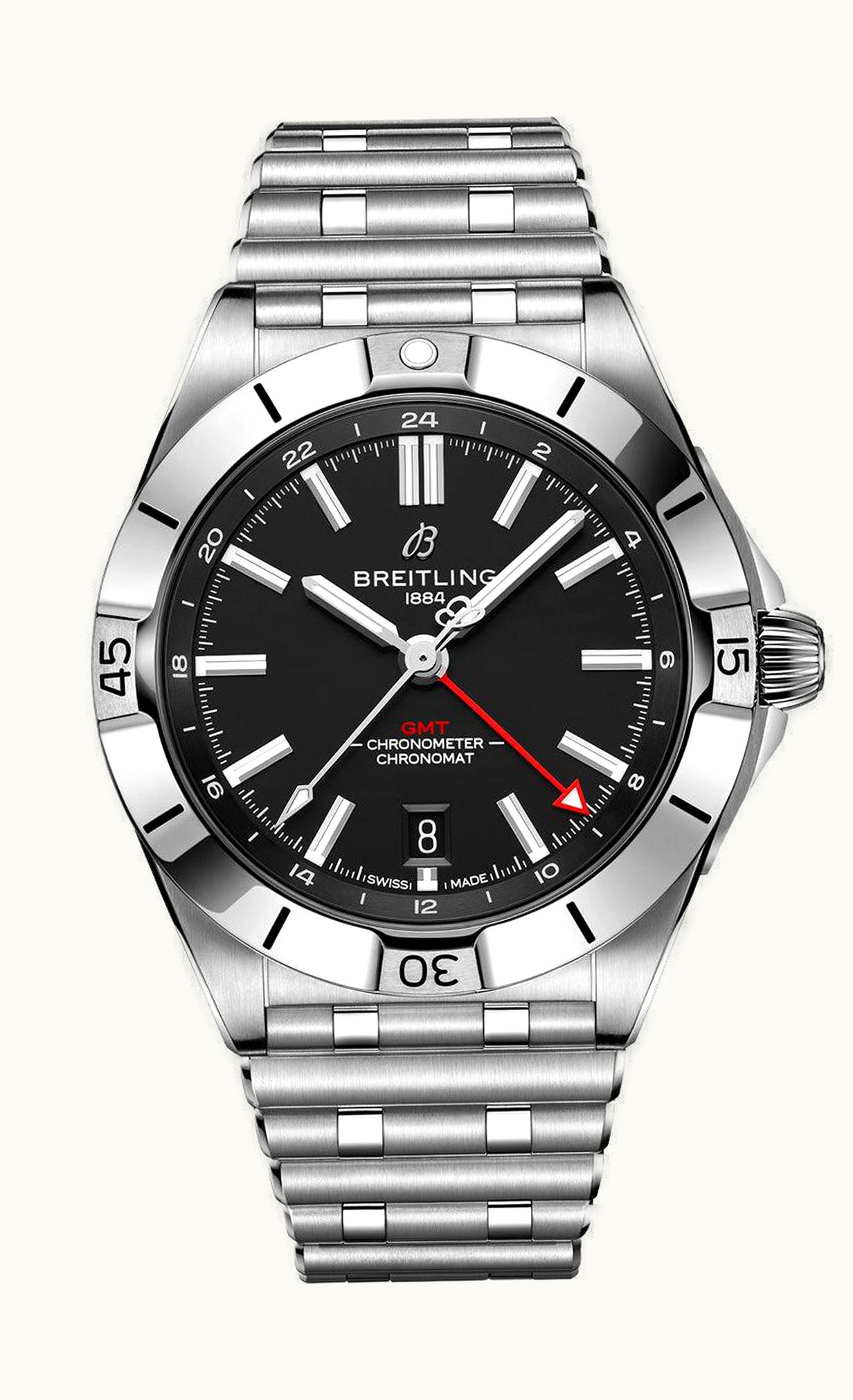 Breitling Chronomat 40 GMT Stainless Steel / Black / Rouleaux